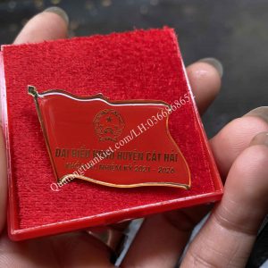 Huy hiệu cờ đảng đồng ăn mòn 2 pin-cai-ao-dai-hoi