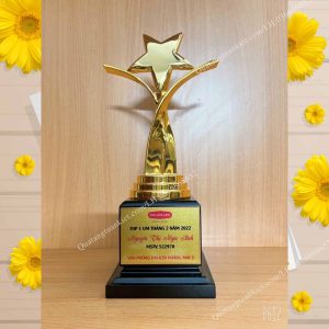 Cúp kim loại sao chéo mạ vàng đế gỗ 1 cup-kim-loai