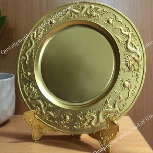 Đĩa đồng mạ vàng hoa văn rồng 1 dia-dong-ma-vang-hoa-van-rong