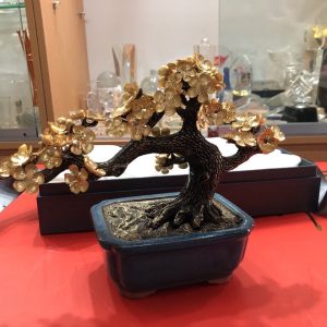 Cây đào mạ vàng 24k để bàn